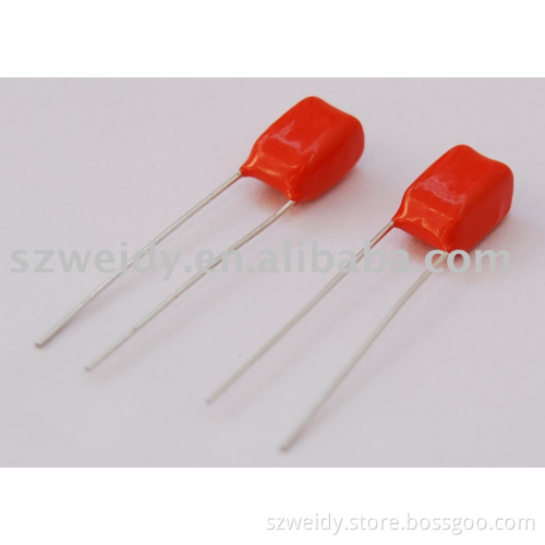 Metallized polyester film stacked capacitors